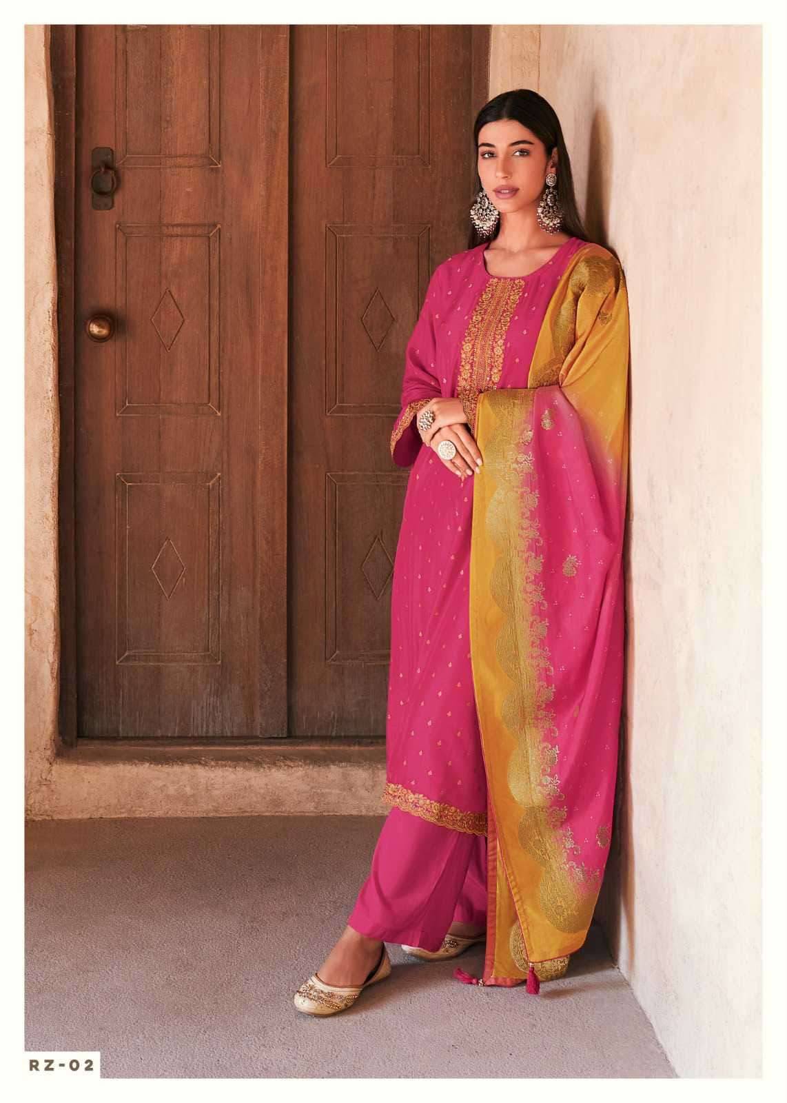 Rozana by Varsha 01 to 03 series Indian Traditional Wear Collection PREMIUM Viscosd meena Embroidered dresses At Wholesale Price
